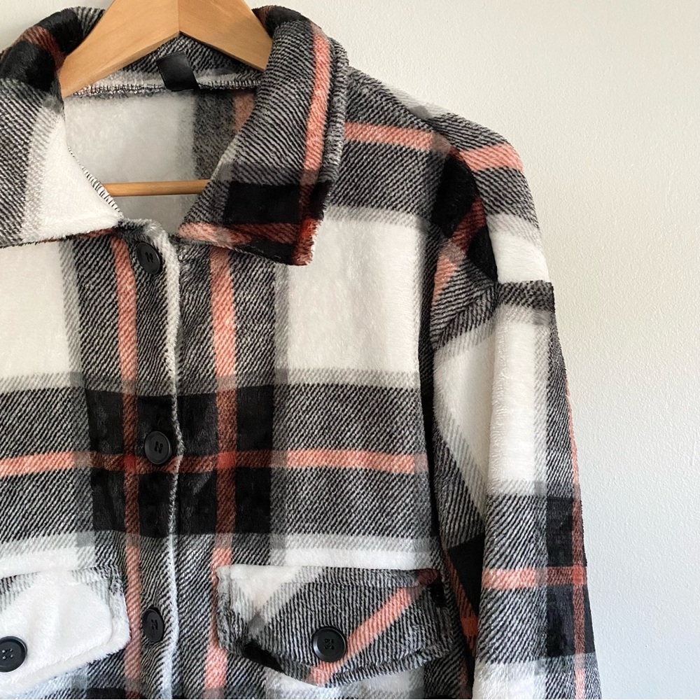 Shein Plaid Button Down Shacket - image 4